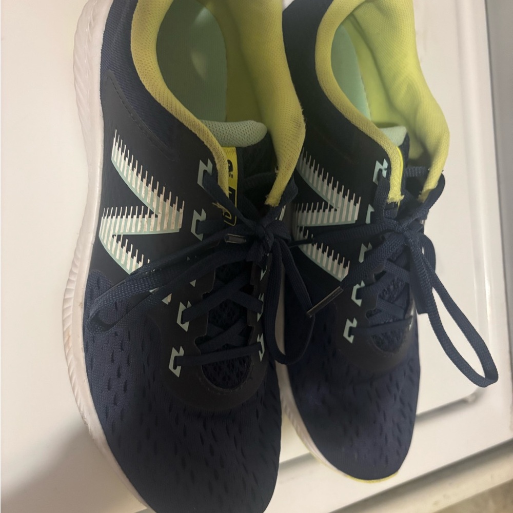 New Balance Navy and Lime Athletic Shoes